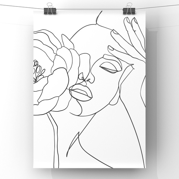 ✨NEW✨Original 8x10 Illustration Minimalist Woman Art Print Un… - Picture 2 of 3